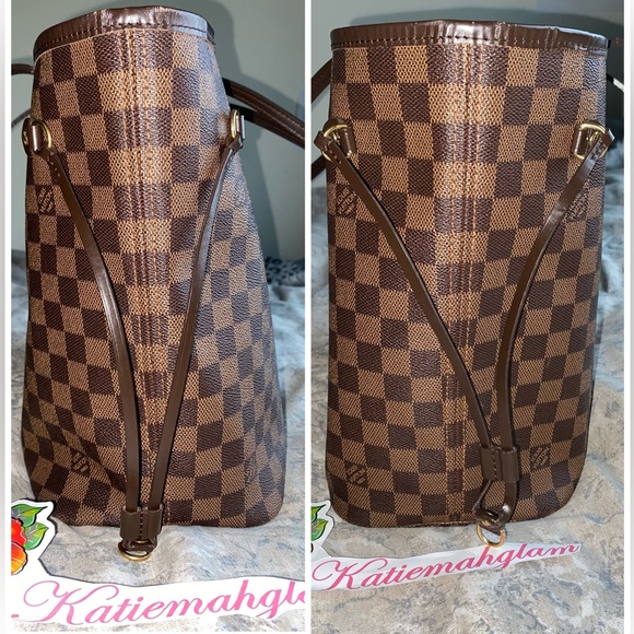 Authentic Louis Vuitton Neverfull damier ebene red - Picture 3 of 16